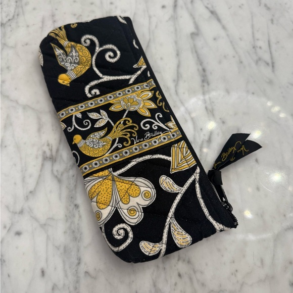 Vera Bradley Handbags - EXCELLENT Vera Bradley Floral Black and Gold Makeup Brush Bag